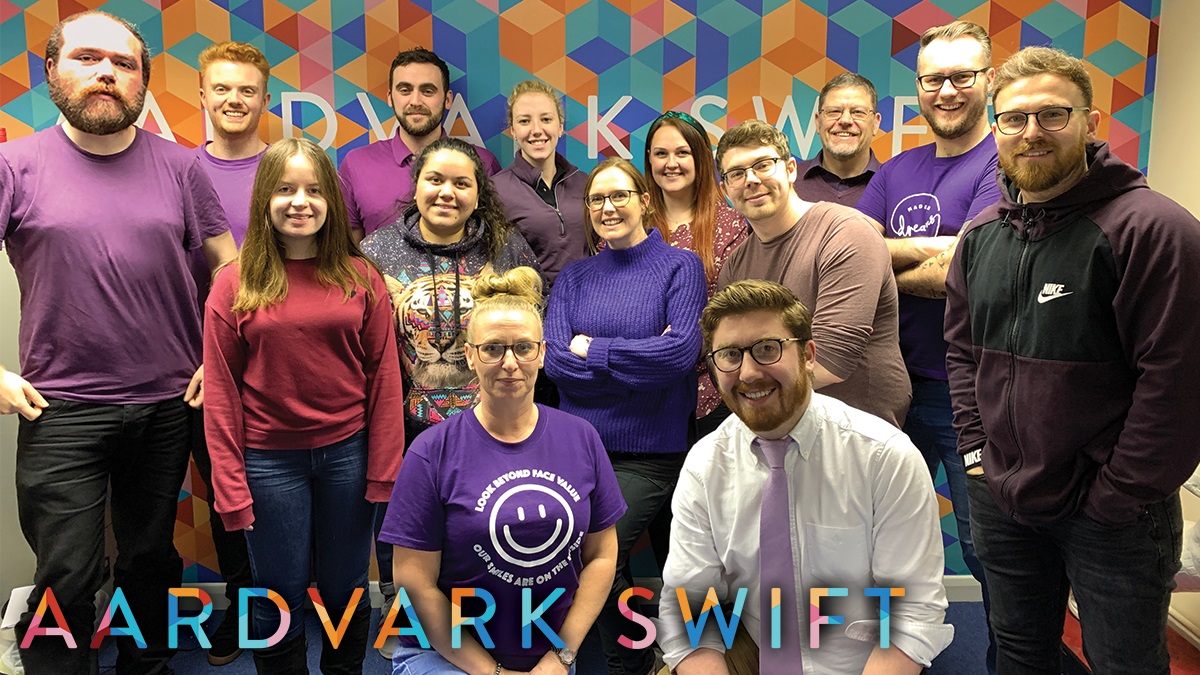 aardvark swift image - purple
